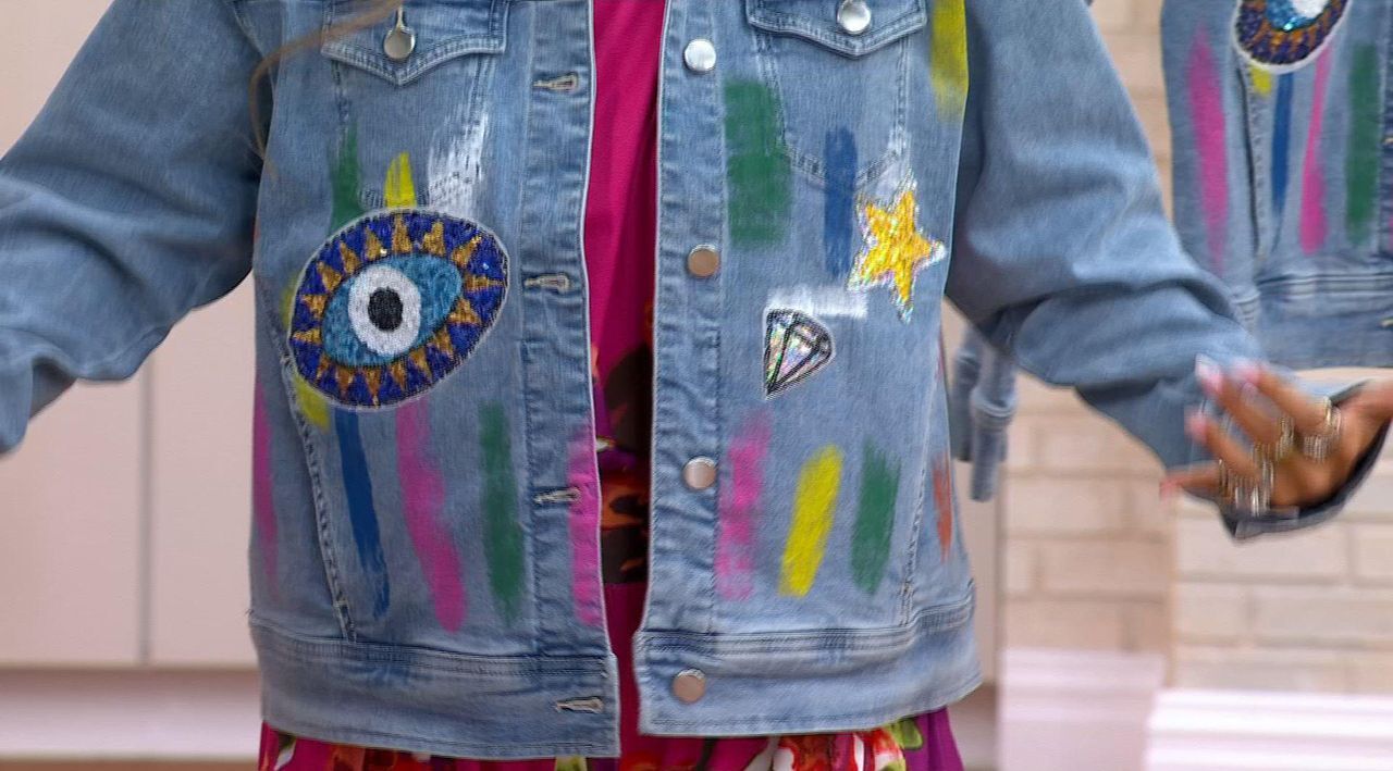 Mally Roncal Rainbow Rhapsody Denim Jacket - QVC.com