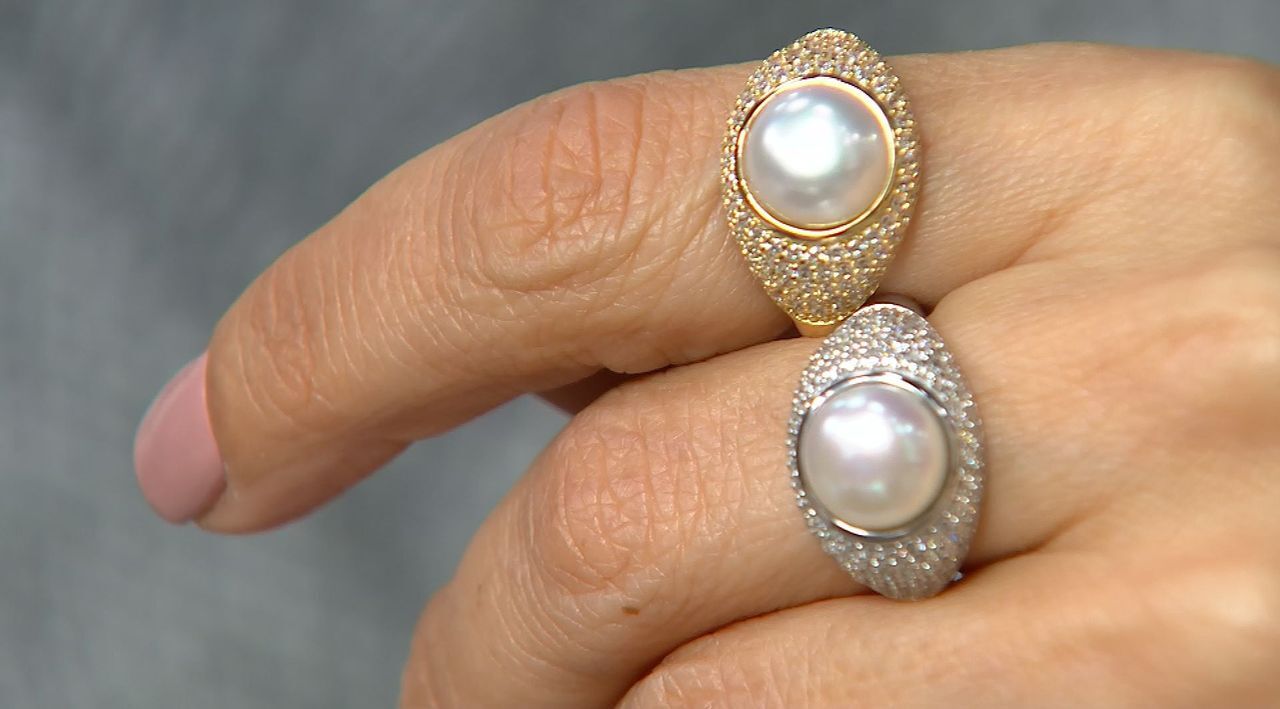 Qvc honora pearl on sale rings