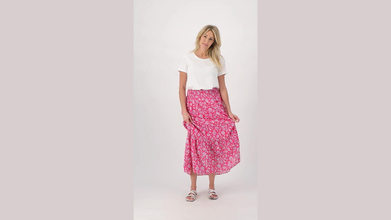 Pink midi shop skirt qvc