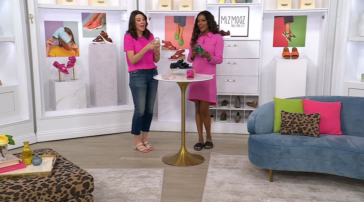 Miz Mooz Leather Triple-Strap Heeled Sandals - Oceana - QVC.com