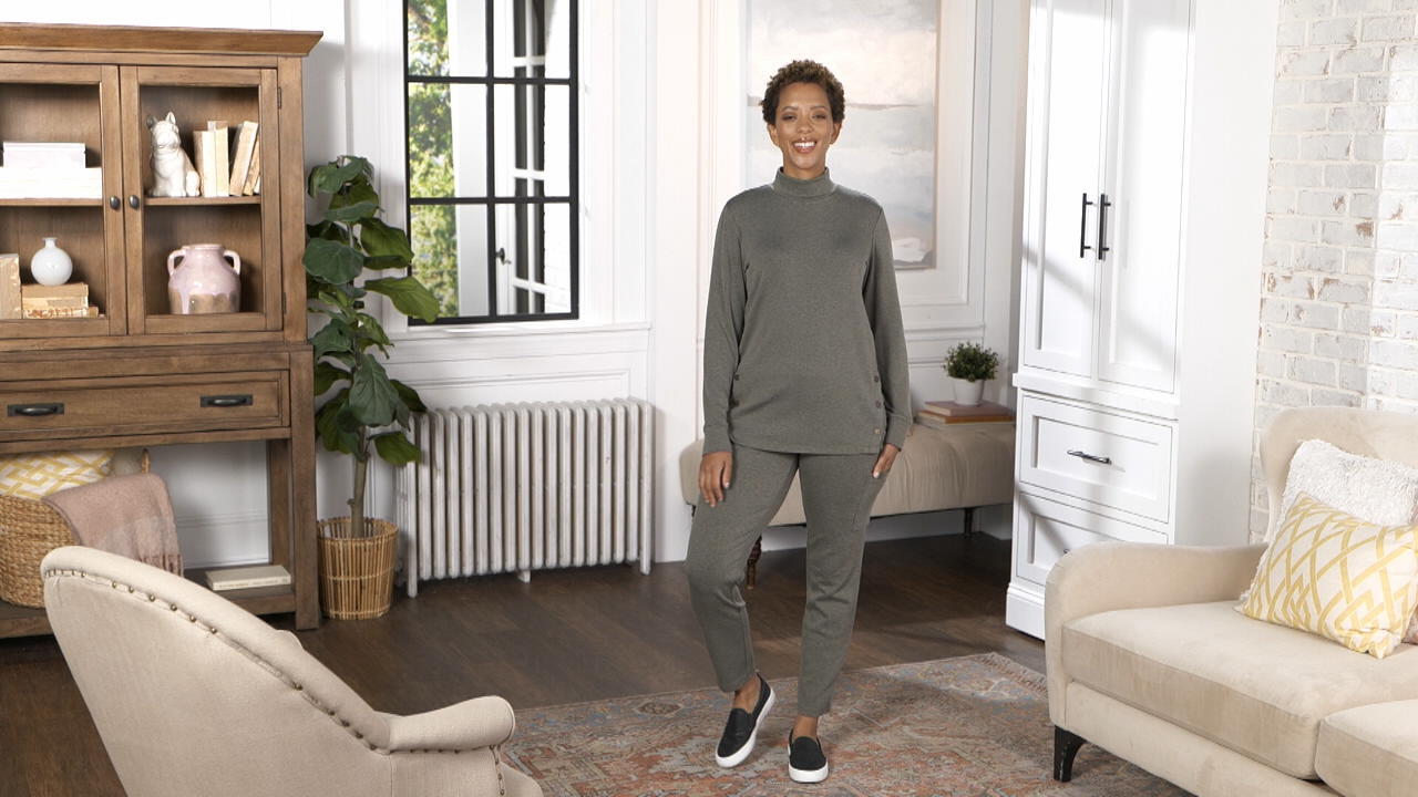 Susan Graver Weekend Regular Brushed Back Knit Utility Pants - QVC.com