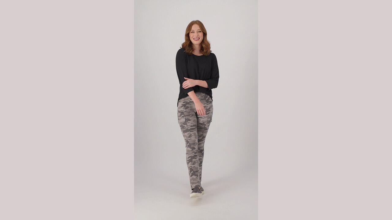 Belle by Kim Gravel TripleLuxe Twill Camo Printed Capris