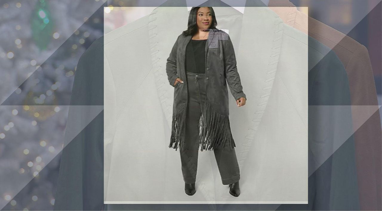 American West by Carolyn Pollack Faux Suede Fringe Jacket - QVC.com