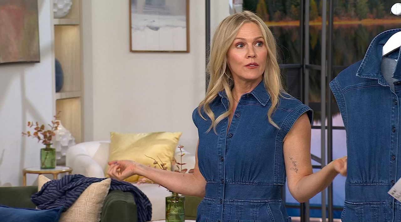 Me by Jennie Garth Moxie Ankle Length DenimJumpsuit - QVC.com