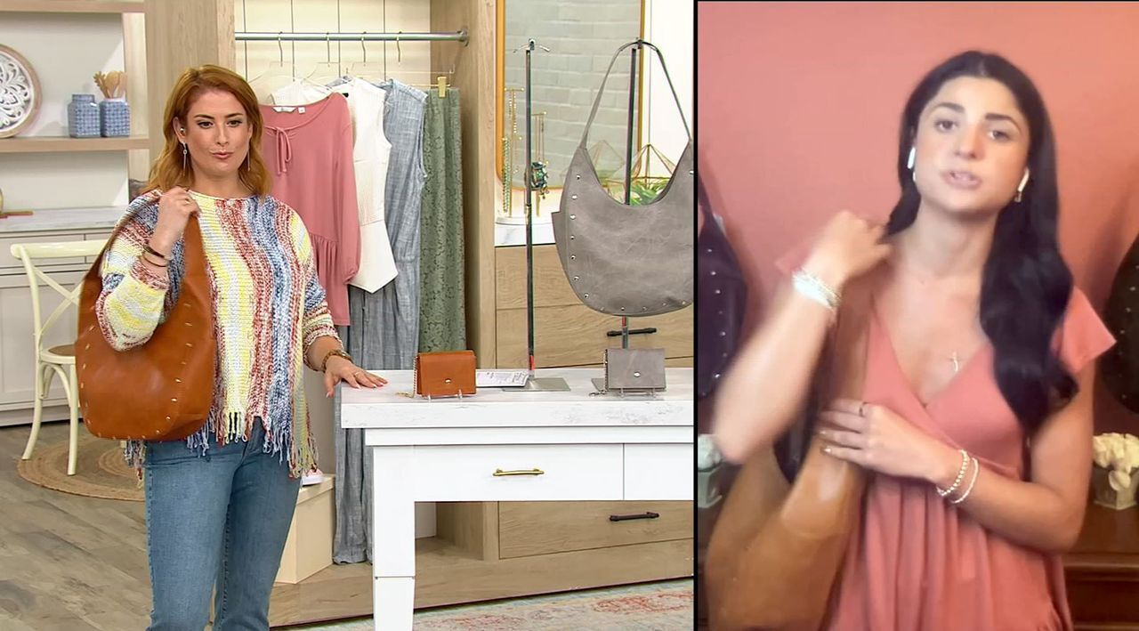 AHDORNED Studded Hobo with Wallet - QVC.com, image size:1280x709