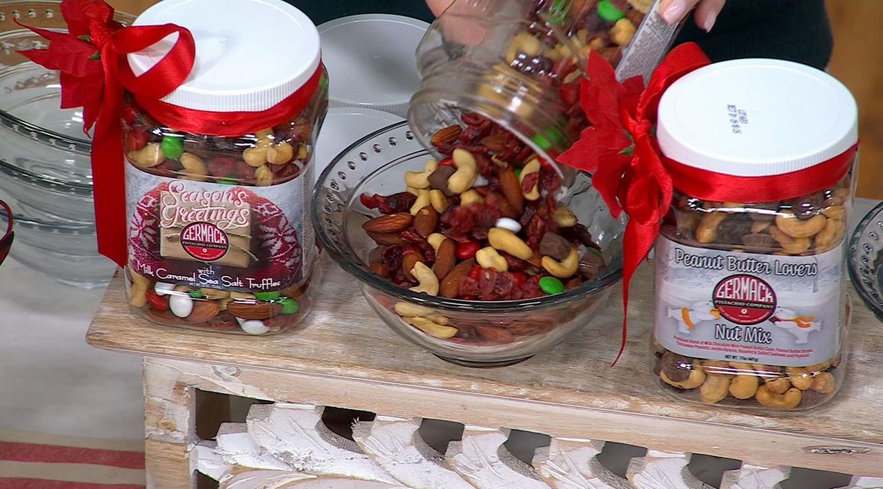 Germack (3) Large Jars Holiday Cheer Nut Mixes Assortment - QVC.com