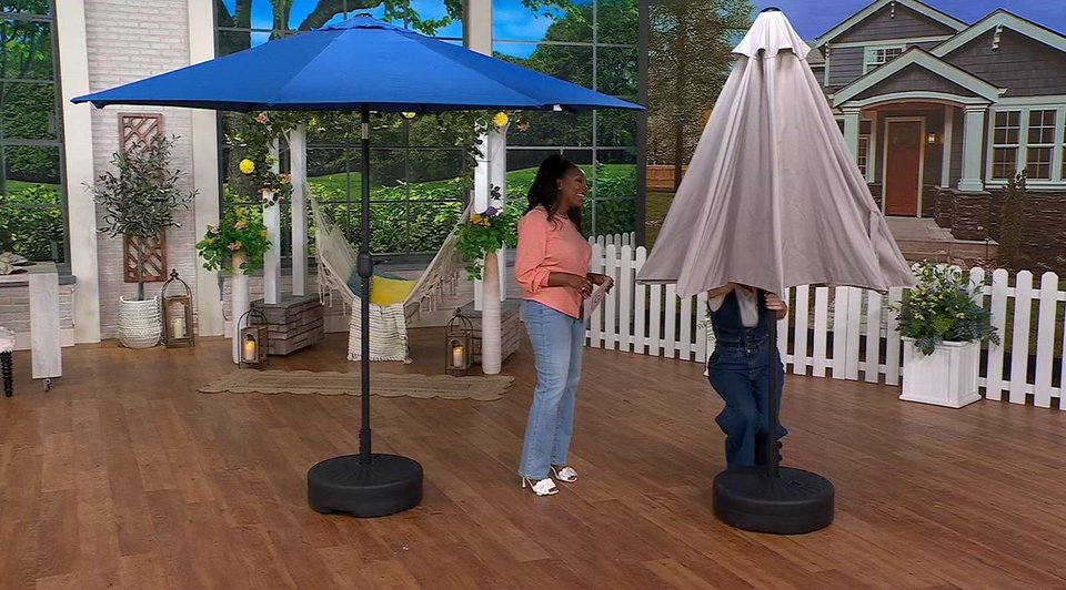 garden reflections 9' solar patio umbrella 9ft LED Lighted – Solar Light Depot The umbrella pole is standard sized and fits most umbrella stands as well as most dining and bistro sets that are designed to accommodate umbrellas. WESTLAKE 9 Ft Solar LED