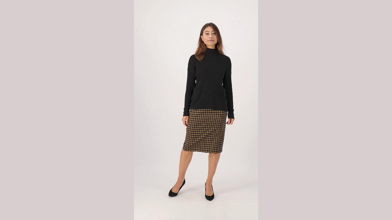 Susan Graver Regular Printed Ponte Pull On Pencil Skirt QVC