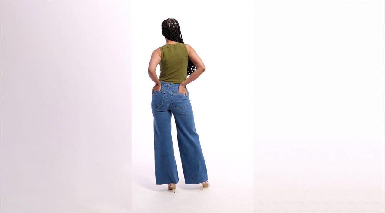 Mally Roncal Wide Leg Full Length FierceFlex Jean - QVC.com