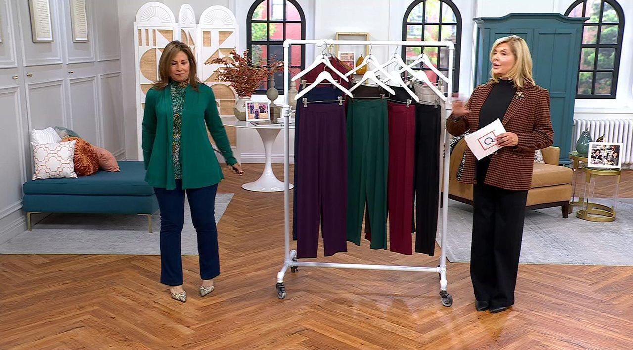 Susan Graver Set of 2 Liquid Knit Straight Leg Ankle Pants - QVC.com