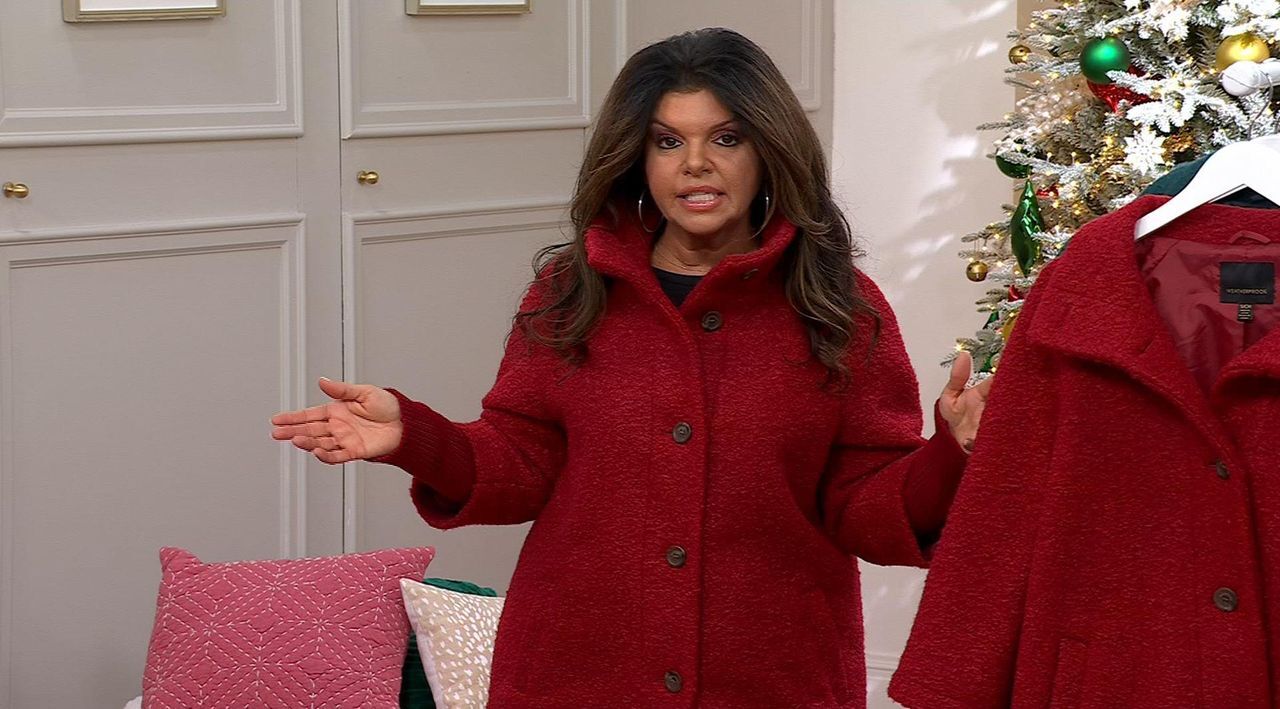 定価36万【おまけ有】cashmere boucle rever coat Weatherproof Boucle Car Coat with Knit Sleeves - QVC.com