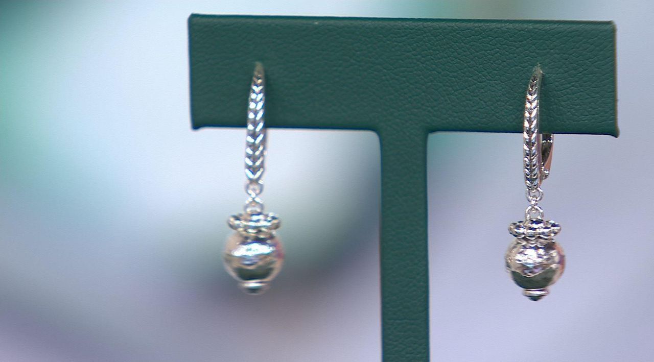 JAI Sterling Silver & 14K Gold Hammered Bead Earrings - QVC.com
