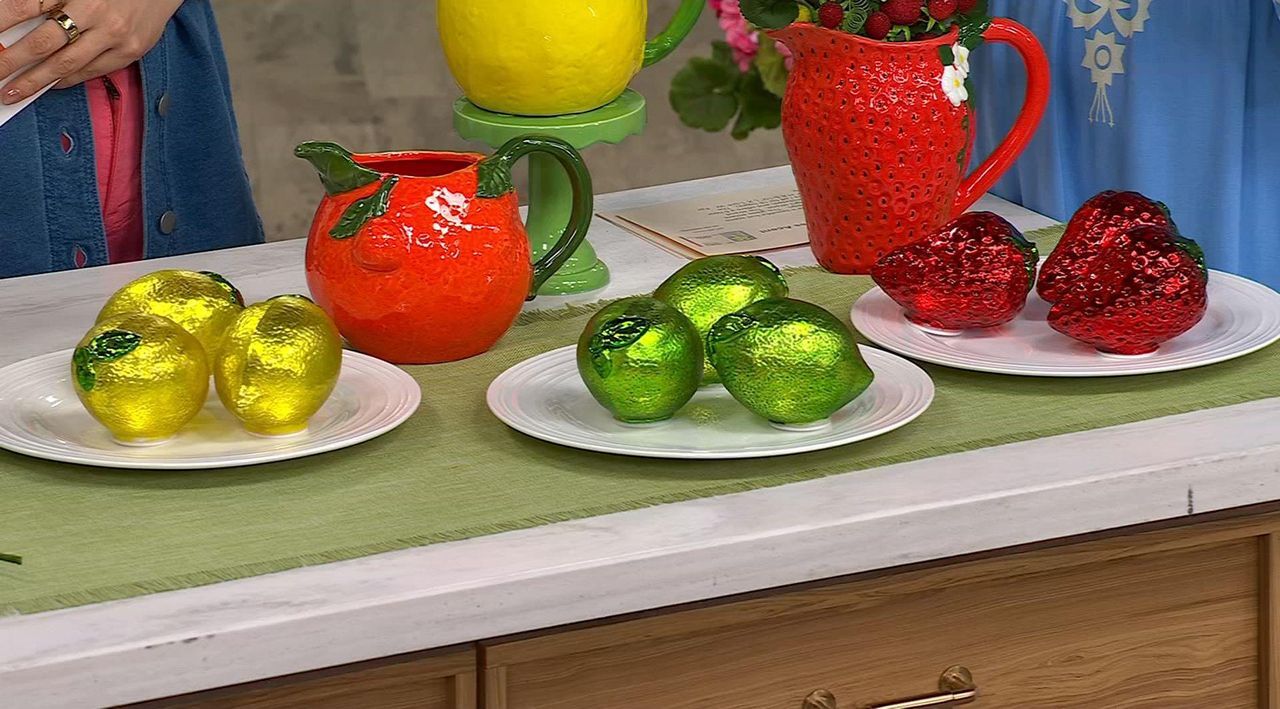 Set of 3 Illuminated Mercury Glass Fruit by Valerie - QVC.com