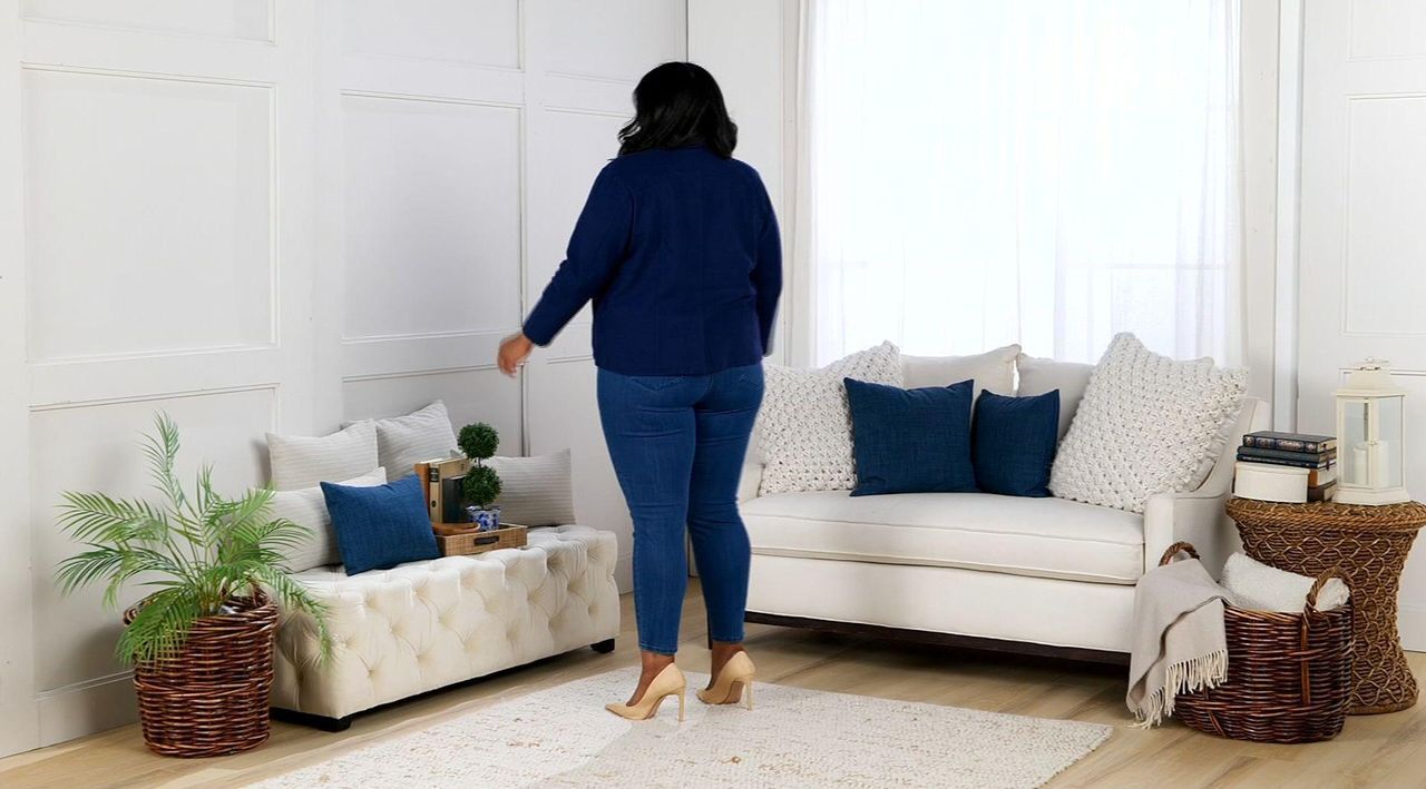 Studio Park x Amy Stran Linen Blend Open Front Blazer - QVC.com