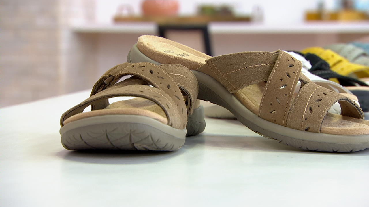 Earth Origins Suede Slide Sandals - Savoy Shantel - QVC.com