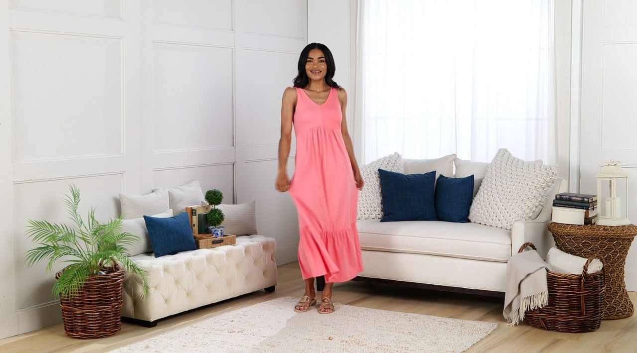 Cuddl Duds Flexwear V-Neck Maxi Dress - QVC.com