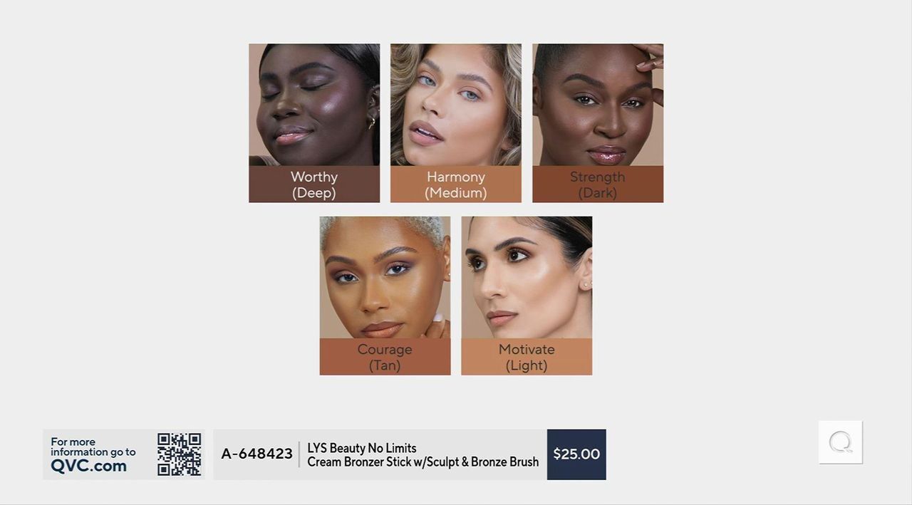 LYS Beauty No Limits Cream Bronzer Stick w/ Sculpt & Bronze Brush - QVC.com