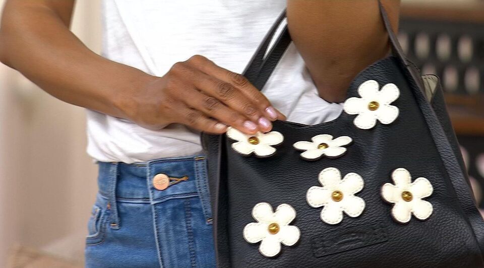 American Leather Co. Auburn Petals Convertible Crossobody - QVC.com