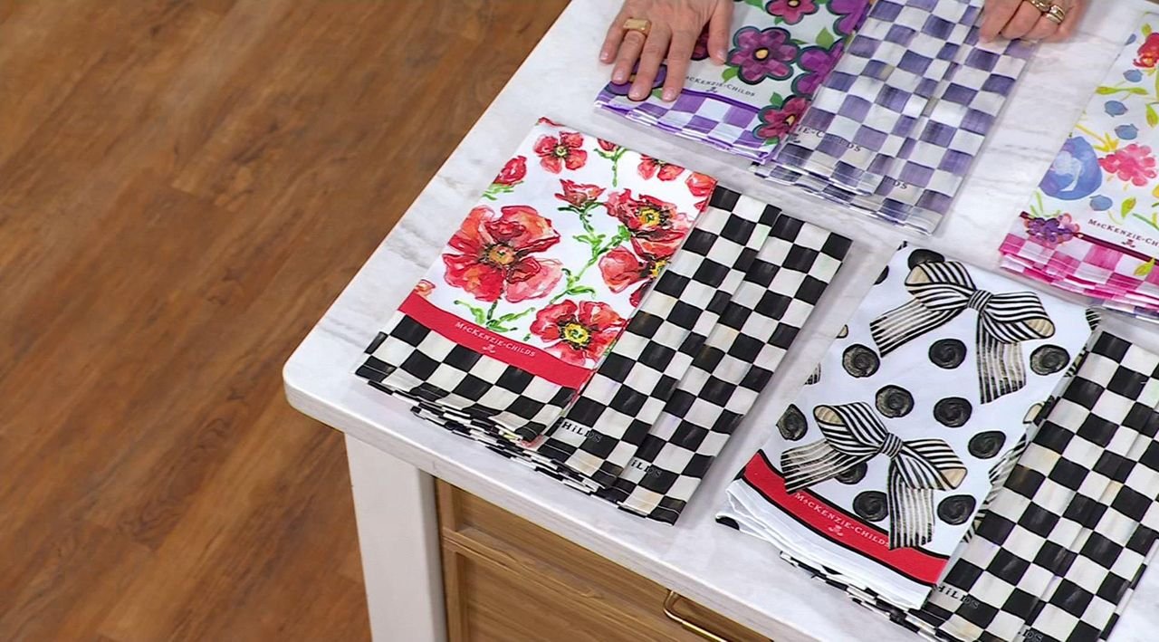 MacKenzie- Childs Set of 3 Printed Tea Towel Set - QVC.com display picture 1