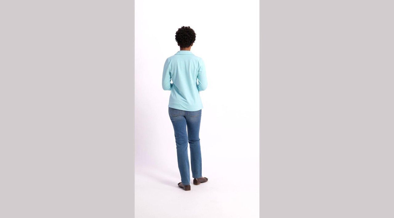 Denim & Co. Essentials Perfect Jersey Collared Long Sleeve Top