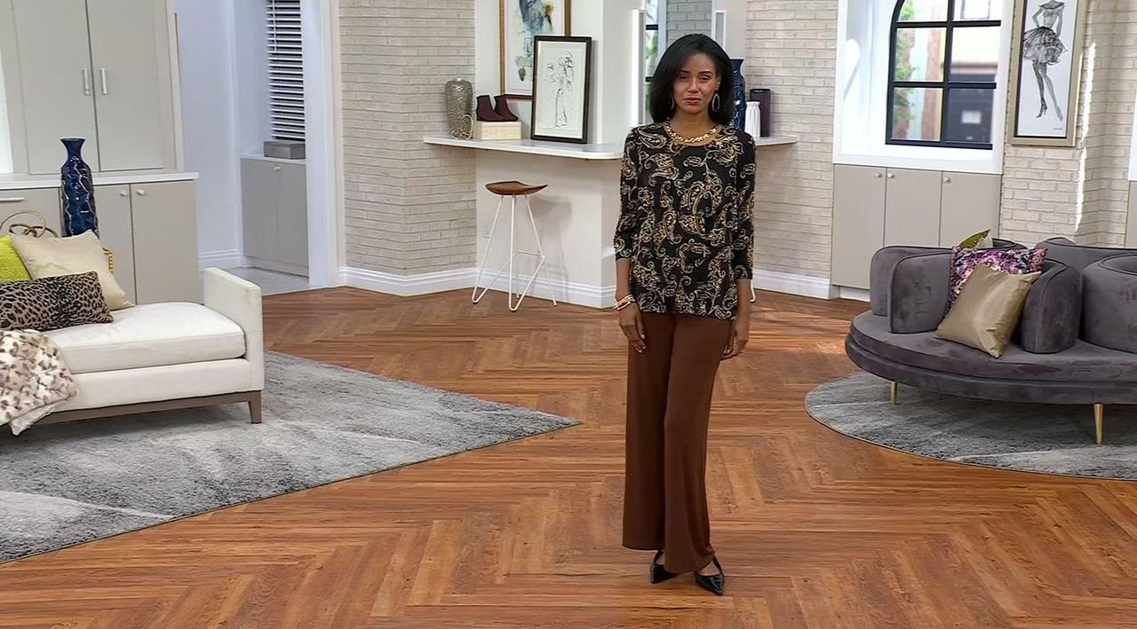 Susan Graver Modern Essentials Liquid Knit Wide Leg Pants - QVC.com