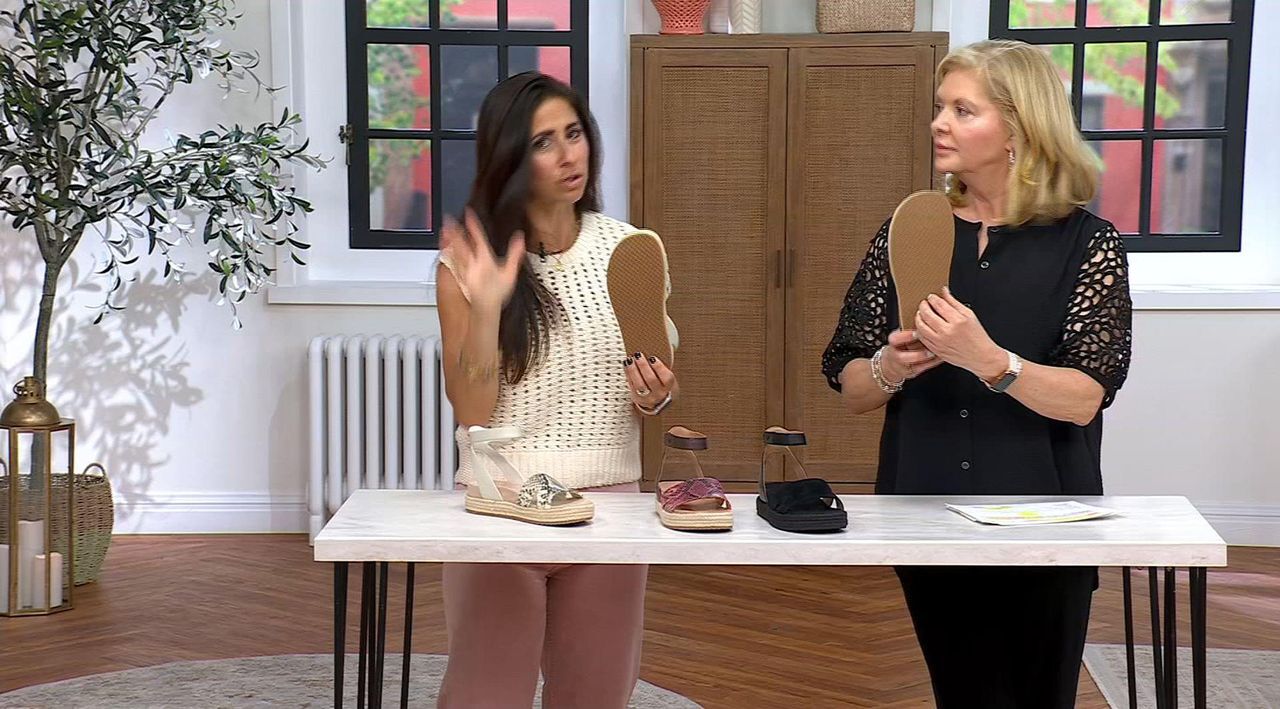 Vionic Adjustable Leather Espadrille Sandals - Yucca - QVC.com