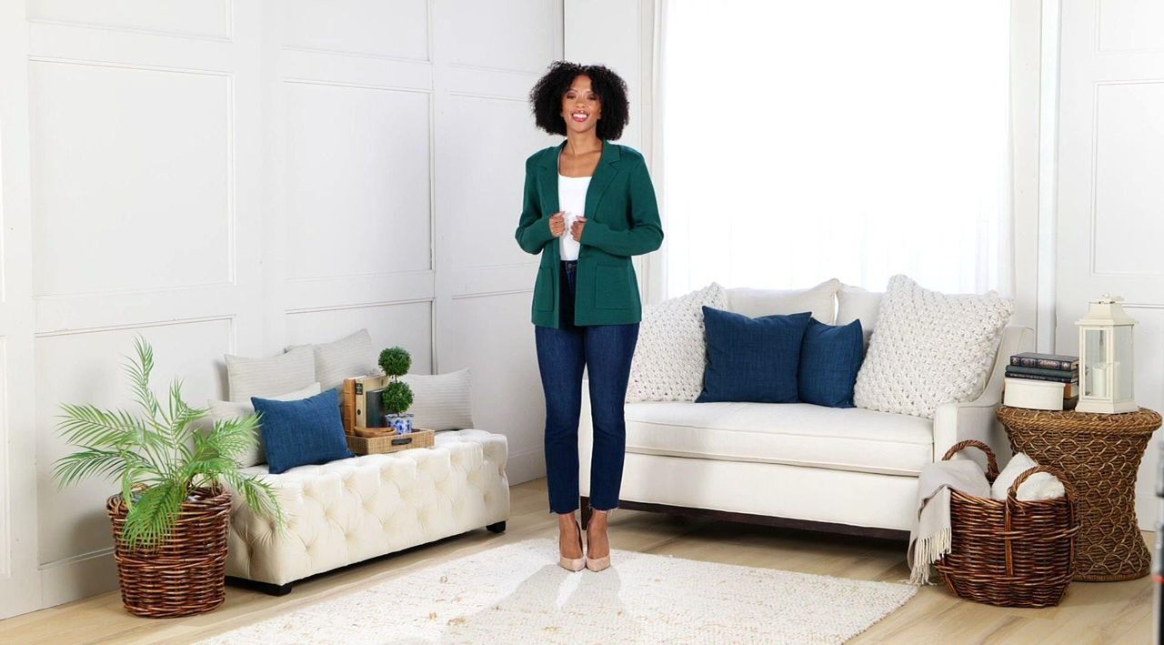 Isaac Mizrahi Live! Estate Single-Button Milano Stitch Sweater