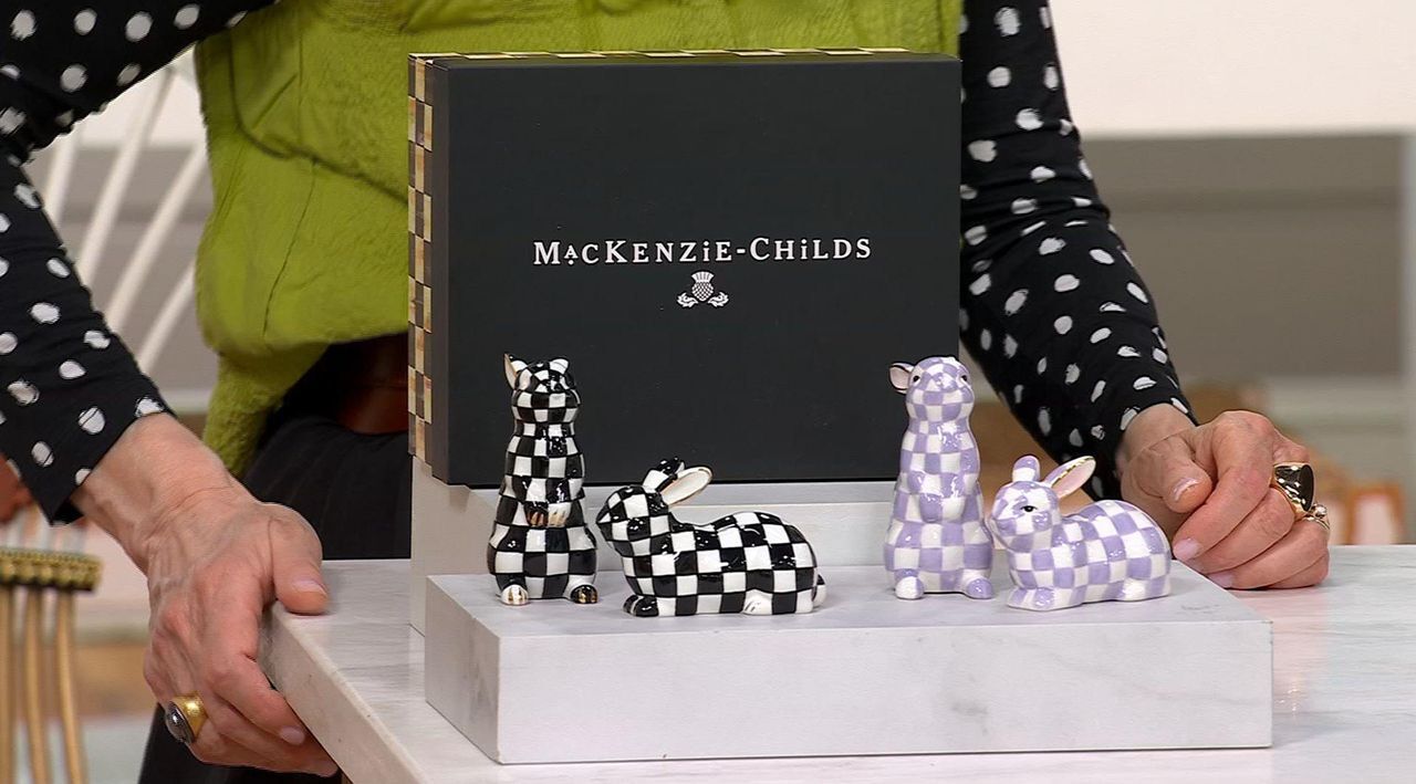 MacKenzie- Childs Bunny Salt & Pepper Set - QVC.com