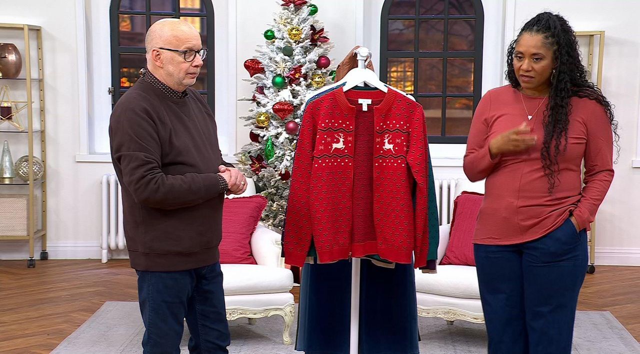 Denim & Co. Archives Zip Front Placed Motif Cardigan - QVC.com