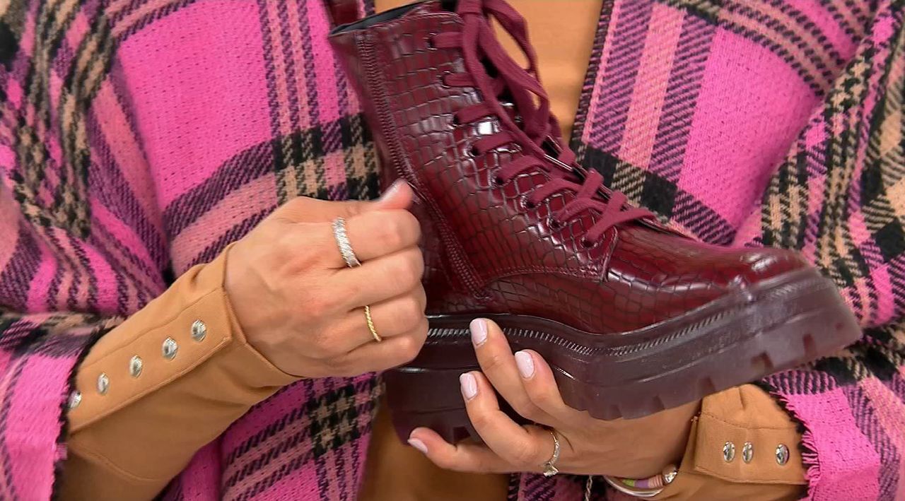 As Is Katy Perry Geli Lace Up Combat Boots QVC