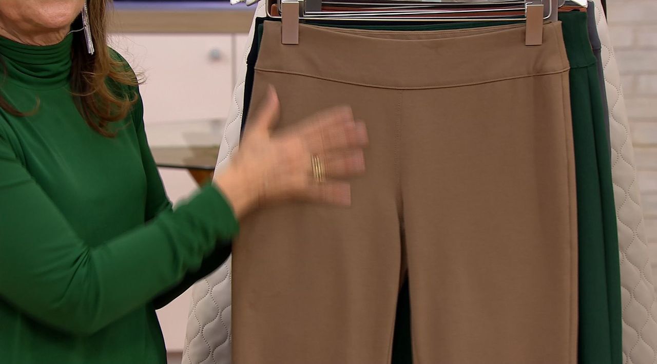 Susan Graver Premium Stretch Pants Warm Taupe 3XL New