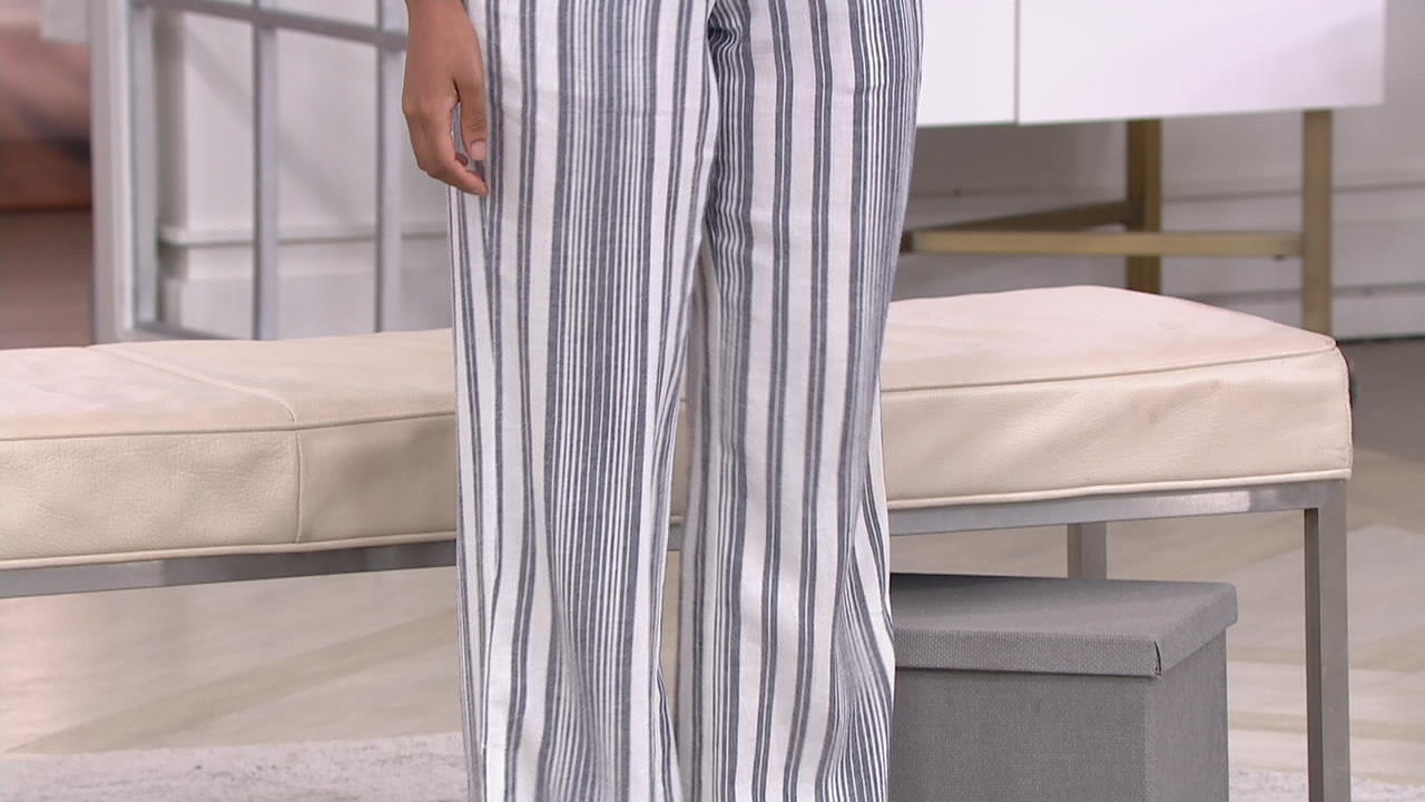 Breeze Striped Linen Wide Leg Pant