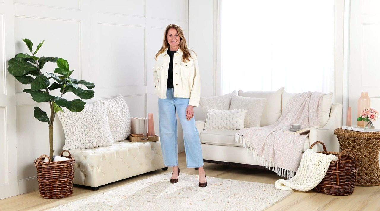 Carla Rockmore Collection Pleated Bubble Hem Denim Jacket