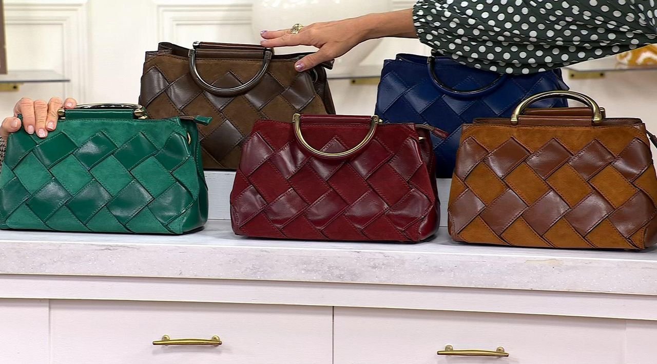 Patricia Nash Novara Woven Leather Satchel - QVC.com