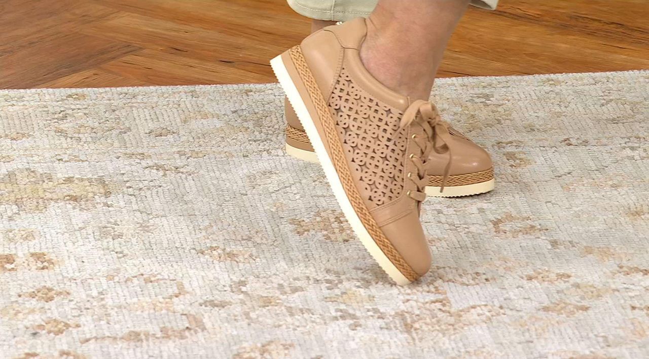 Vince Camuto Leather Platform Sneakers - Brensy - QVC.com