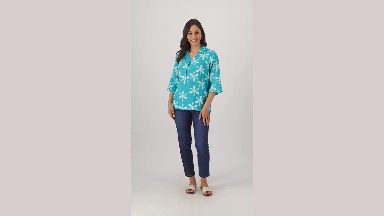 Denim \u0026 Co. Beach Printed Regular Woven 