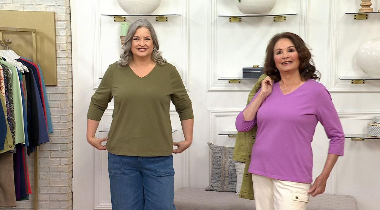 Denim & Co. Essentials Perfect Jersey 3-Pack 3/4 Sleeve Tops