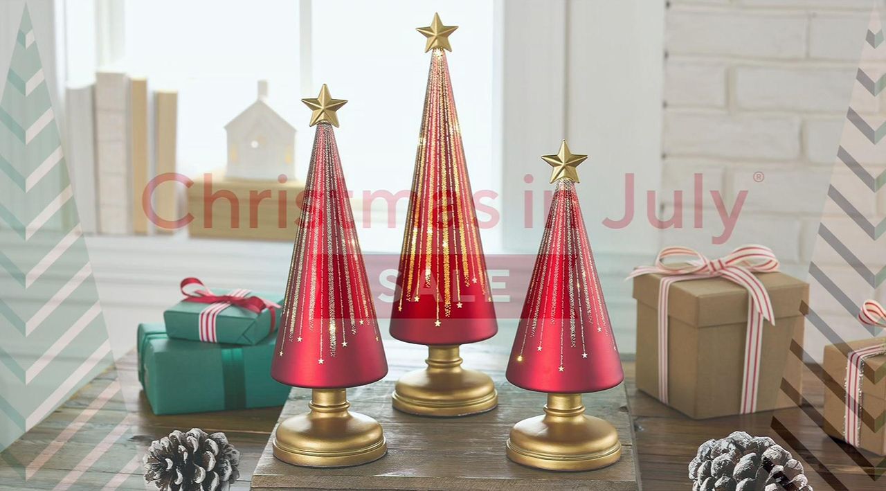 Set of 3 Illuminated Starry Night Trees by Valerie - QVC.com