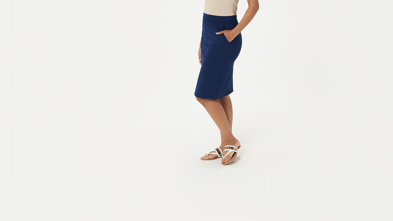 white sand contrast stripe midi skirt in green multi