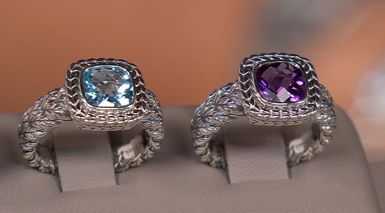 JAI Sterling Silver Faceted Gemstone Ring - QVC.com