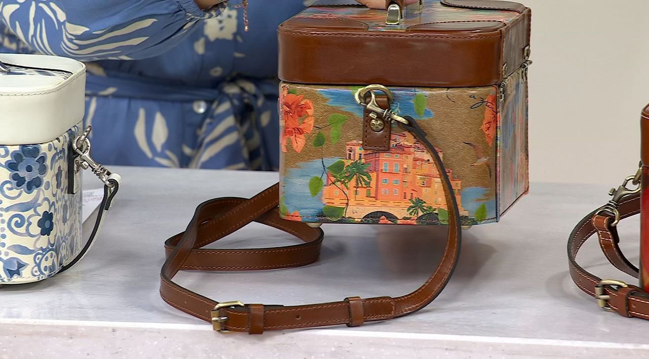 Patricia Nash Brescia Small Leather Train Case Case - QVC.com