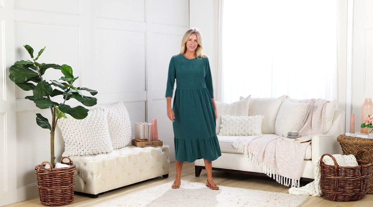 qvc dress designers Denim & Co. Regular Favorite Jersey Short Sleeve Midi Dress