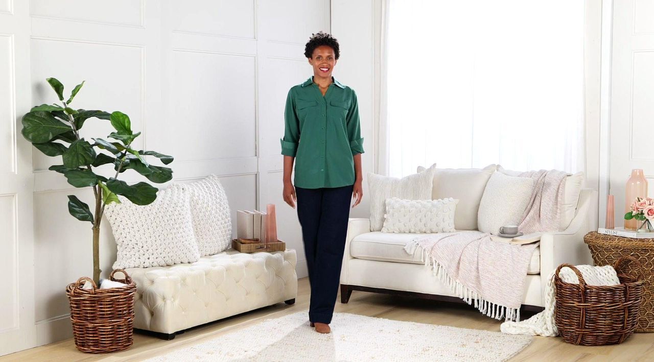 Denim & Co. Essentials Original Button Front Utility Tunic - QVC.com