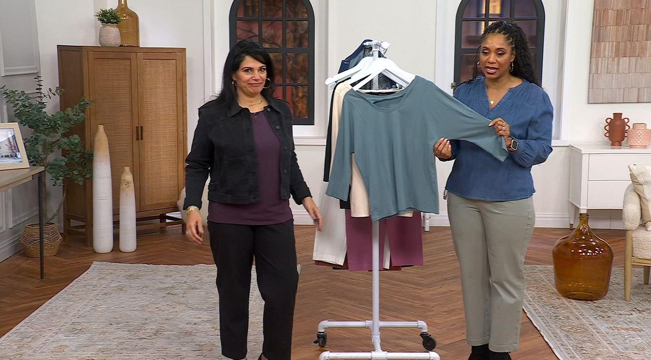 AnyBody Cozy Knit Top with Back Twist Detail - QVC.com