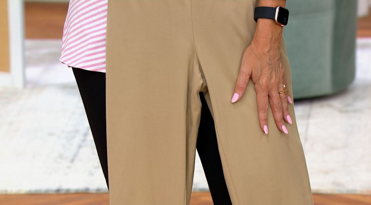 Women with Control Regular Set of 2 Straight Leg Knit Crop Pants 