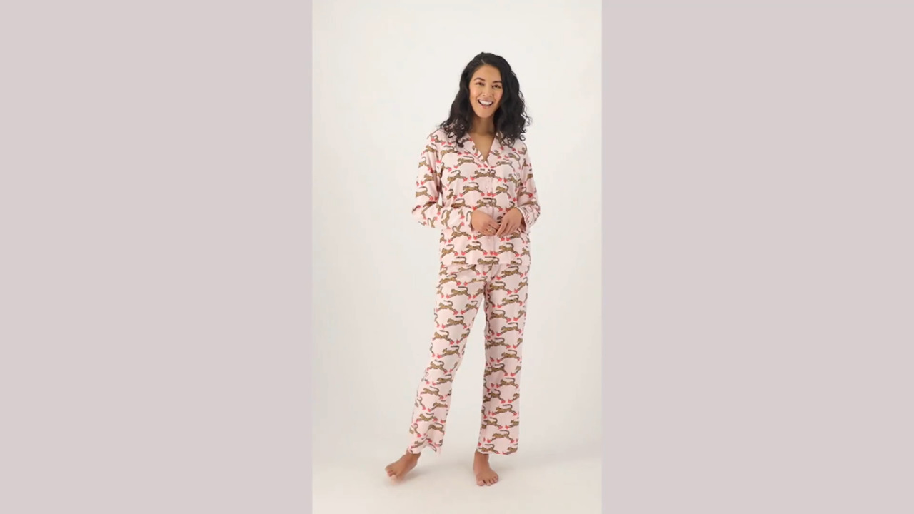 LTS Tall Womens Grey Animal Heart Print Pyjama Set