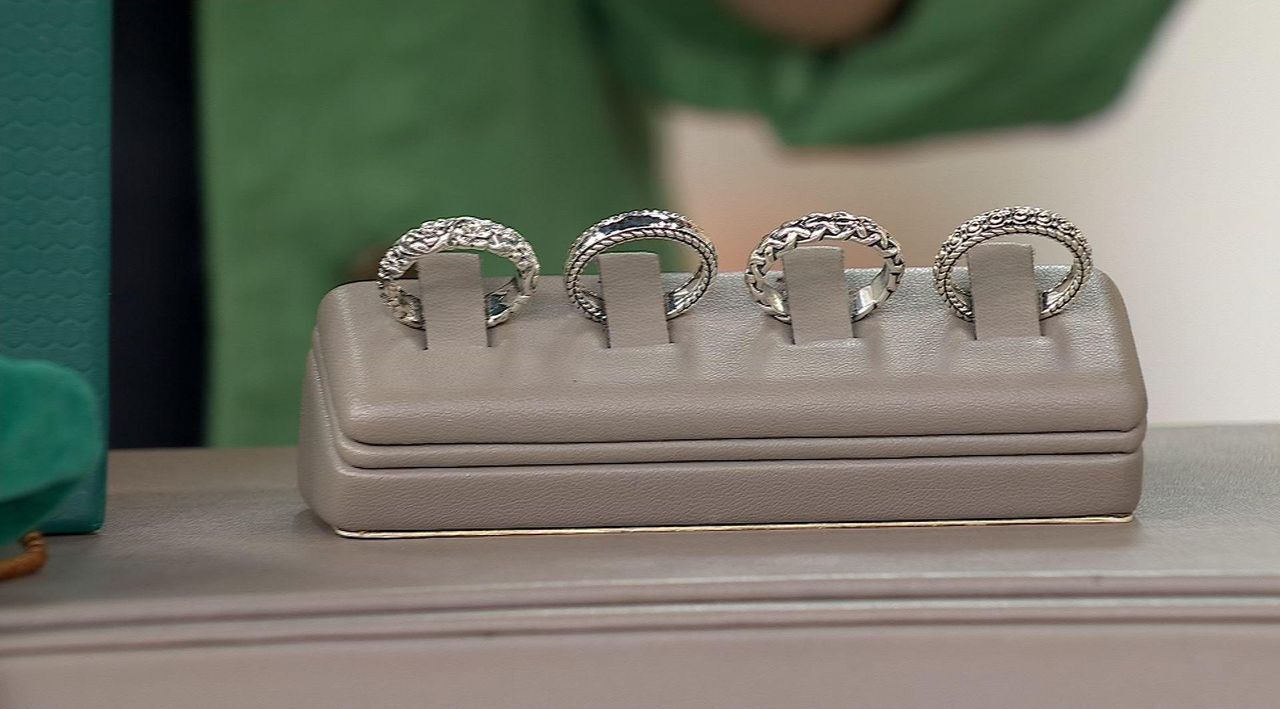 JAI Sterling Silver Heritage Textured Band Ring - QVC.com