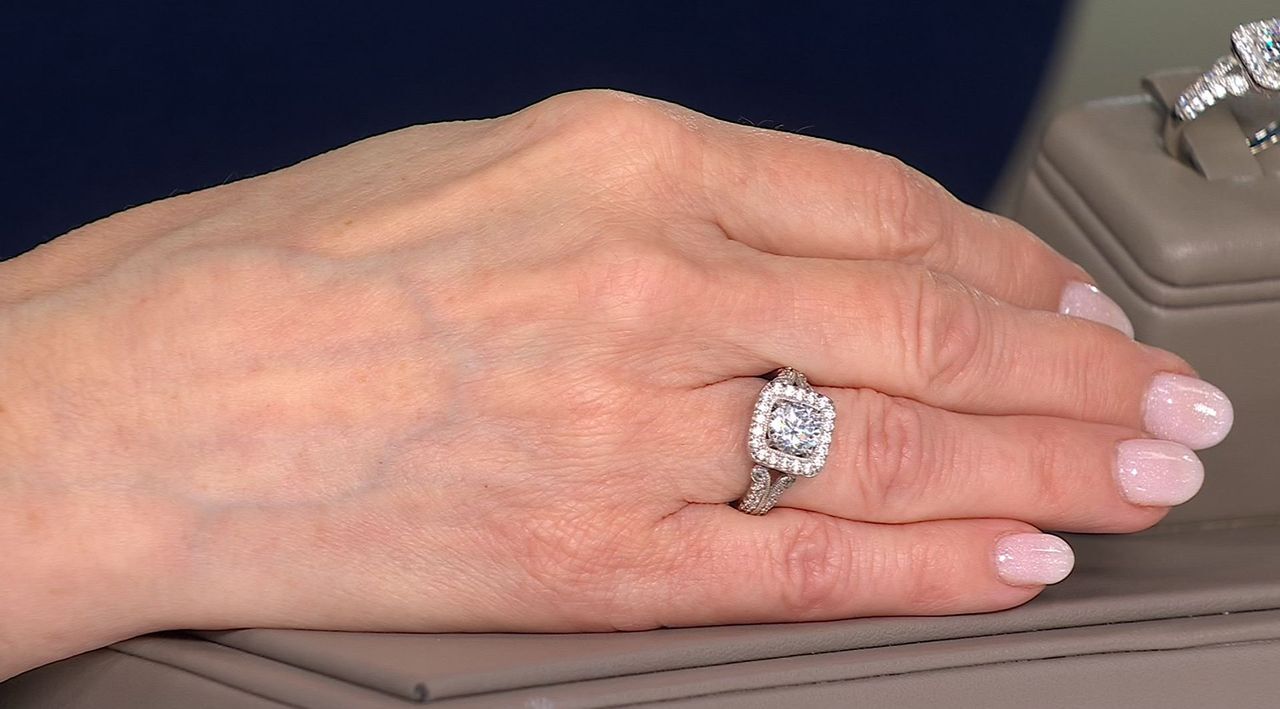 Qvc diamonique store platinum clad rings