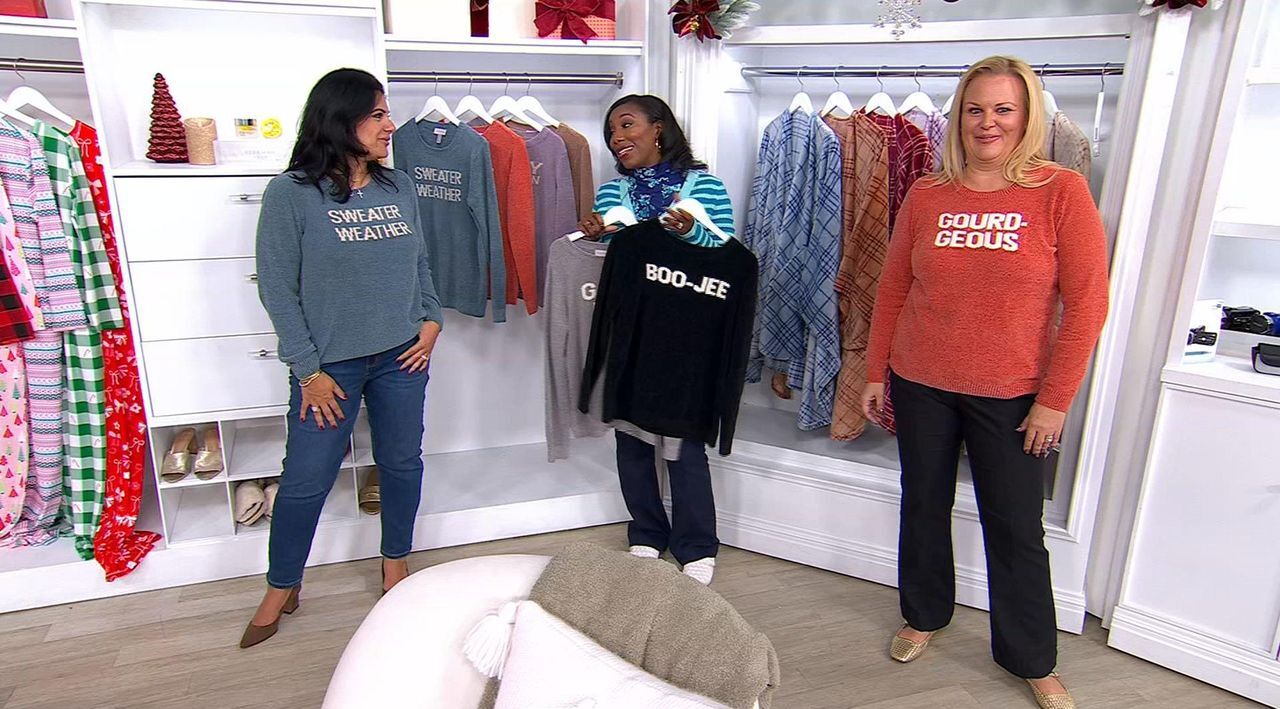 AnyBody Chenille Crewneck Message Sweater - QVC.com