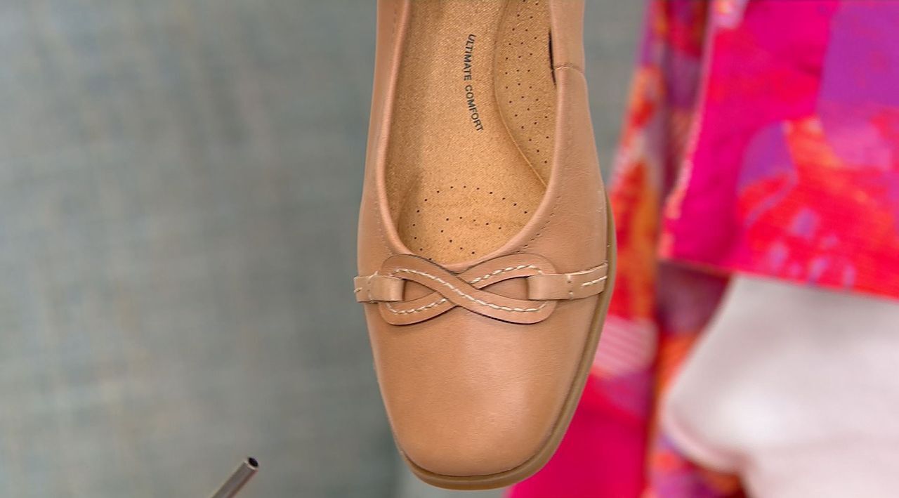 Clarks Collection Leather Ballet Flats Lyrical Rhyme - QVC.com
